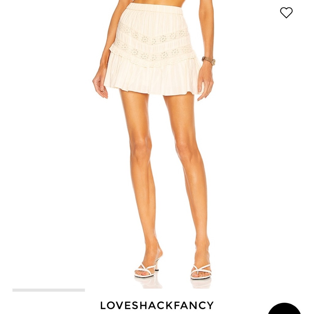 LoveShackFancy cream mini skirt in S